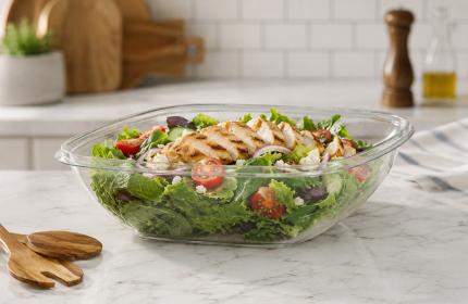 Clear 24 oz. Medium Square Bowl
