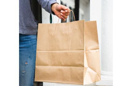 Kraft 14" Sealed Paper Delivery Bag