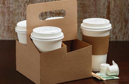 Kraft Four Cup Drink Carrier (holds 8-32 oz. cups)