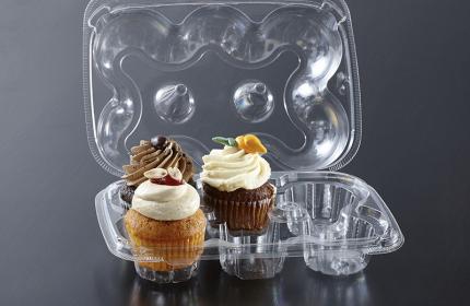 Clear Hinged 6 Count 2.5" Cupcake Container