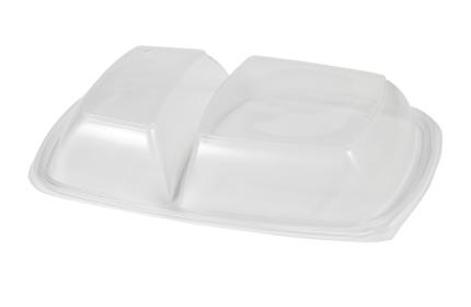 Clear High Dome Lid for 43 oz. Two-Compartment Medium Rectangle Container