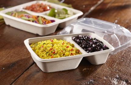 Pulp 24 oz. Two-Compartment Rectangle Container (16-8 oz.)