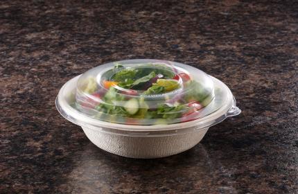 Clear PET High Dome Lid for 24,32,48 oz Round Pulp Bowls