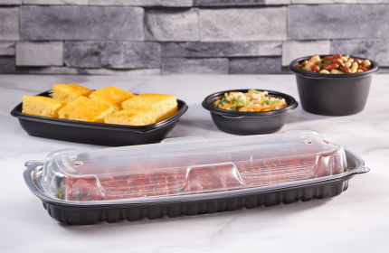 Clear Lid for Black 6.5” x 15” Rectangle Container