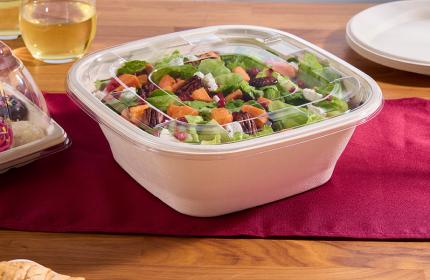PET Clear Lid for 80 oz & 120 oz Square Pulp Bowls