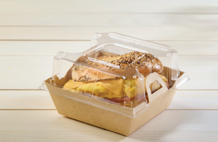 Clear PET Lid for Kraft 6” x 6” EcoSnap™ Square Container