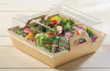 Clear PET Lid for Kraft 8” x 8” EcoSnap™ Square Container