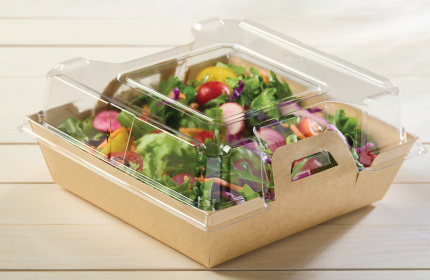 Clear PET Lid for Kraft 8” x 8” EcoSnap™ Square Container