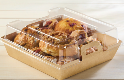 Clear PET Lid for Kraft 9” x 9” EcoSnap™ Square Container