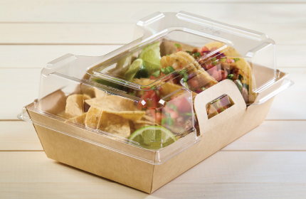 Clear PET Lid for Kraft 6” x 9” EcoSnap™ Rectangle Container