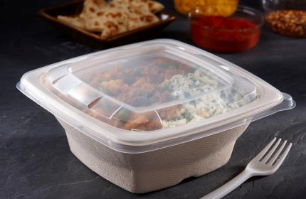 Clear PP Lid for 24, 28, 32 oz. Square Pulp Bowls