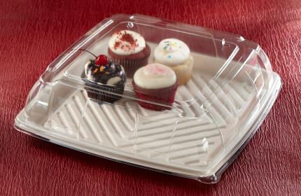 PET Clear Lid for 14” Square Pulp Platter