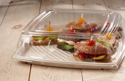 PET Clear Lid for 16” Square Pulp Platter