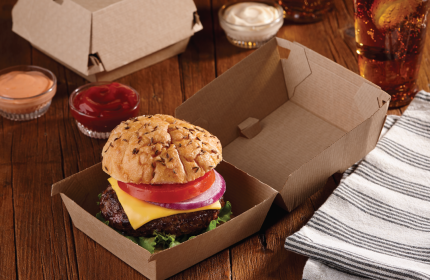 Kraft Small Square Fluted Clamshell