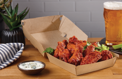 Kraft Medium Square Fluted Clamshell