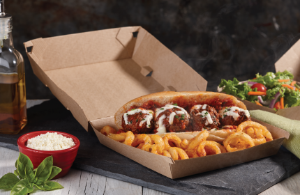 Kraft Large Square Fluted Clamshell