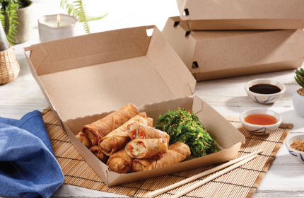 Kraft Medium Rectangle Fluted Clamshell