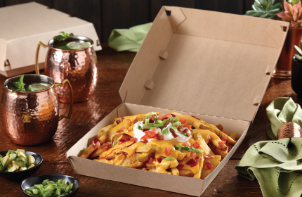 Kraft Jumbo Square Fluted Clamshell