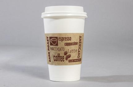 Stock Printed Paperboard Clutch® (fits 10, 12 , 16, 20 oz. cups)