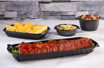 Black 6.5” x 15” Rectangle Container