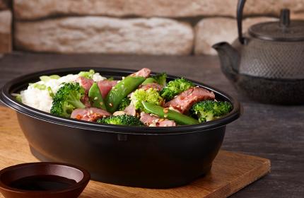 Black 32oz. Large Round Container | Sabert