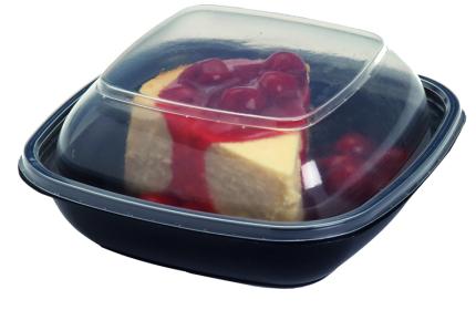 Clear High Dome Lid for 16, 24 oz. Small Square Containers