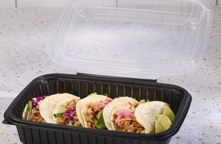 Classic Dual Color 8x11 Rectangle Hinged Container