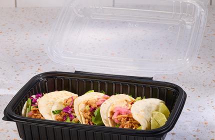 Classic Dual Color 8x11 Rectangle Hinged Container
