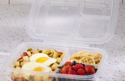 Classic Clear 8x11 3 Compartment Rectangle Hinged Container