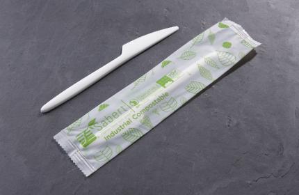 Wrapped White Compostable Knife