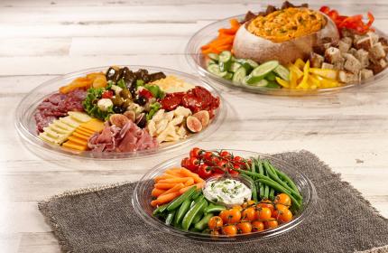 Clear 12” Onyx Round Platter with Clear High Dome Lid