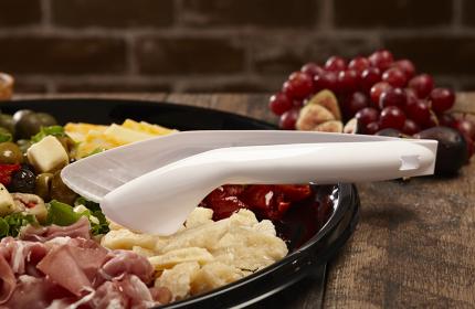 White 9" Snap 'N Serve™ Serving Tong