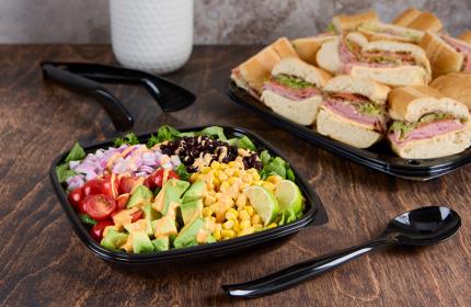 Black 48 oz. Large Square Bowl