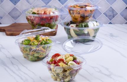 Clear 12 oz. Round Hinged Bowl