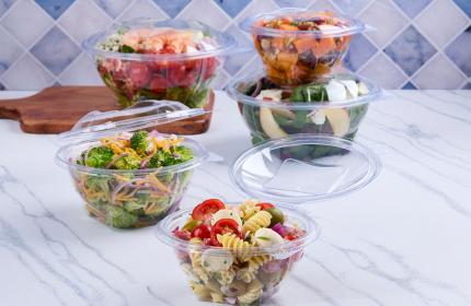 Clear 12 oz. Round Hinged Bowl