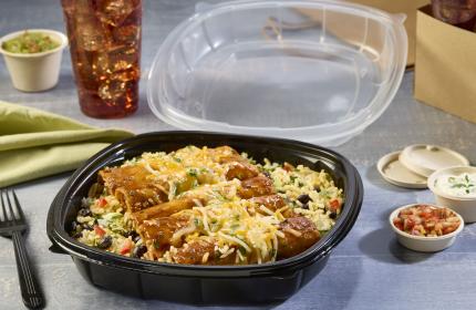 Deluxe Dual Color 10" x 10" Deep Base Square Hinged Container