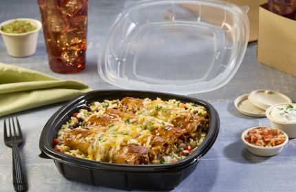 Deluxe Dual Color 9” x 9” Hinged Square Container