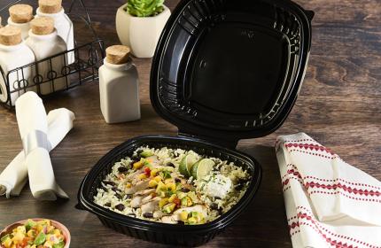 Classic Black 9” x 9” Hinged Square Container