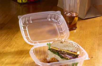 Clear PP 5x7 Rectangle Hinged Leftover Container