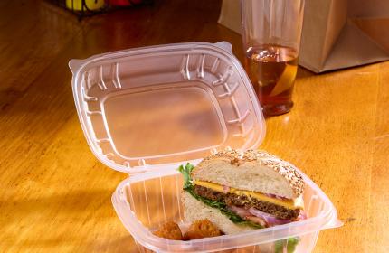 Clear PP 5x7 Rectangle Hinged Leftover Container