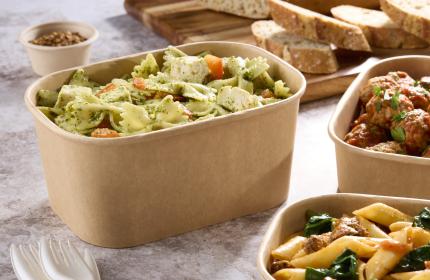 Kraft 32 oz. Paper Rectangle Bowl