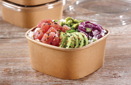 Kraft 16 oz. Paper Square Bowl