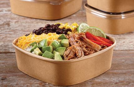 Kraft 24 oz. Paper Square Bowl