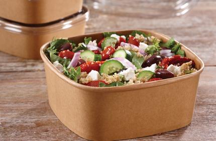 Recyclable PE Lined Square Paper Bowl