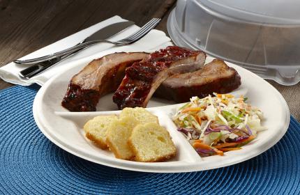 Pulp 10.25" Three-Compartment Round Plate