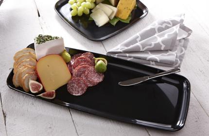 Black PP 9" x 22" Mozaïk® Rectangle Platter