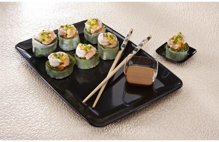 Black PP 5.9" x 9.5" Mozaïk® Rectangle Platter 