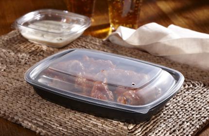 Clear Dome Lid for 20, 30 oz. Small Rectangle Containers