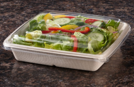 Clear Flat Lid for Square Pulp Containers