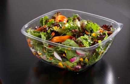 Clear 64 oz. Large Square Bowl with Clear Dome Lid 